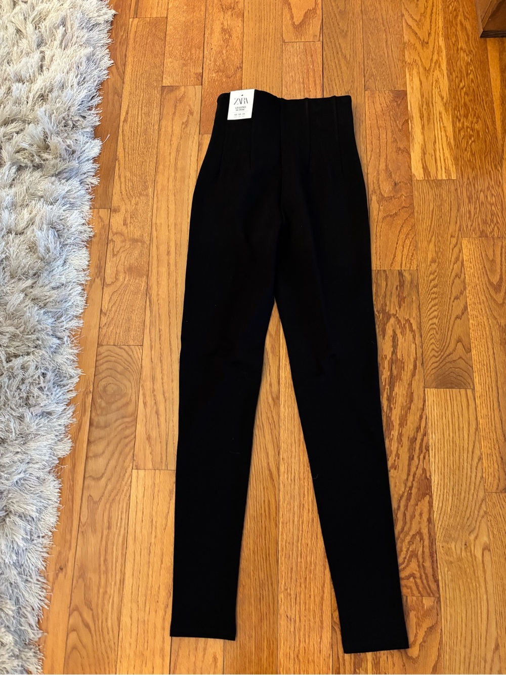 Zara Black Ponte High-Waist Tapered Leggings